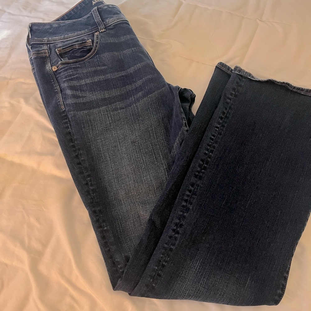 American eagle. 14 tall.  Kick boot jeans dark wash. Flare